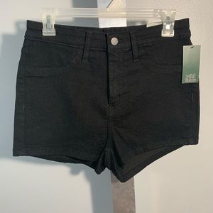 Black High Rise Jean Shorts